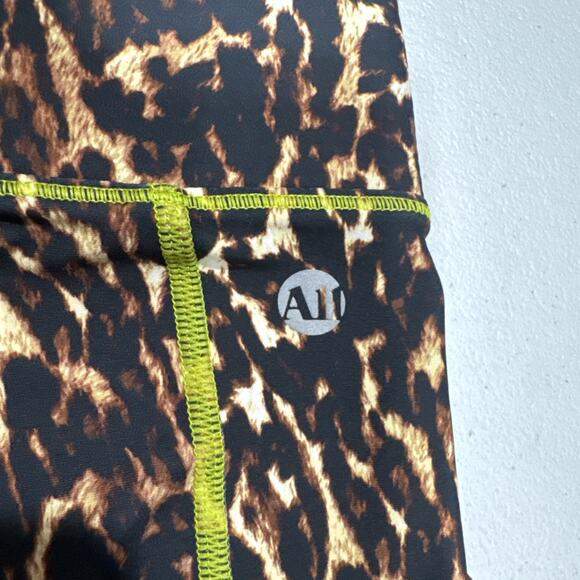ALL ACCESS Womens High Waist Leggings Size S Leopard Light Neon Stitching Pocket - Picture 3 of 8